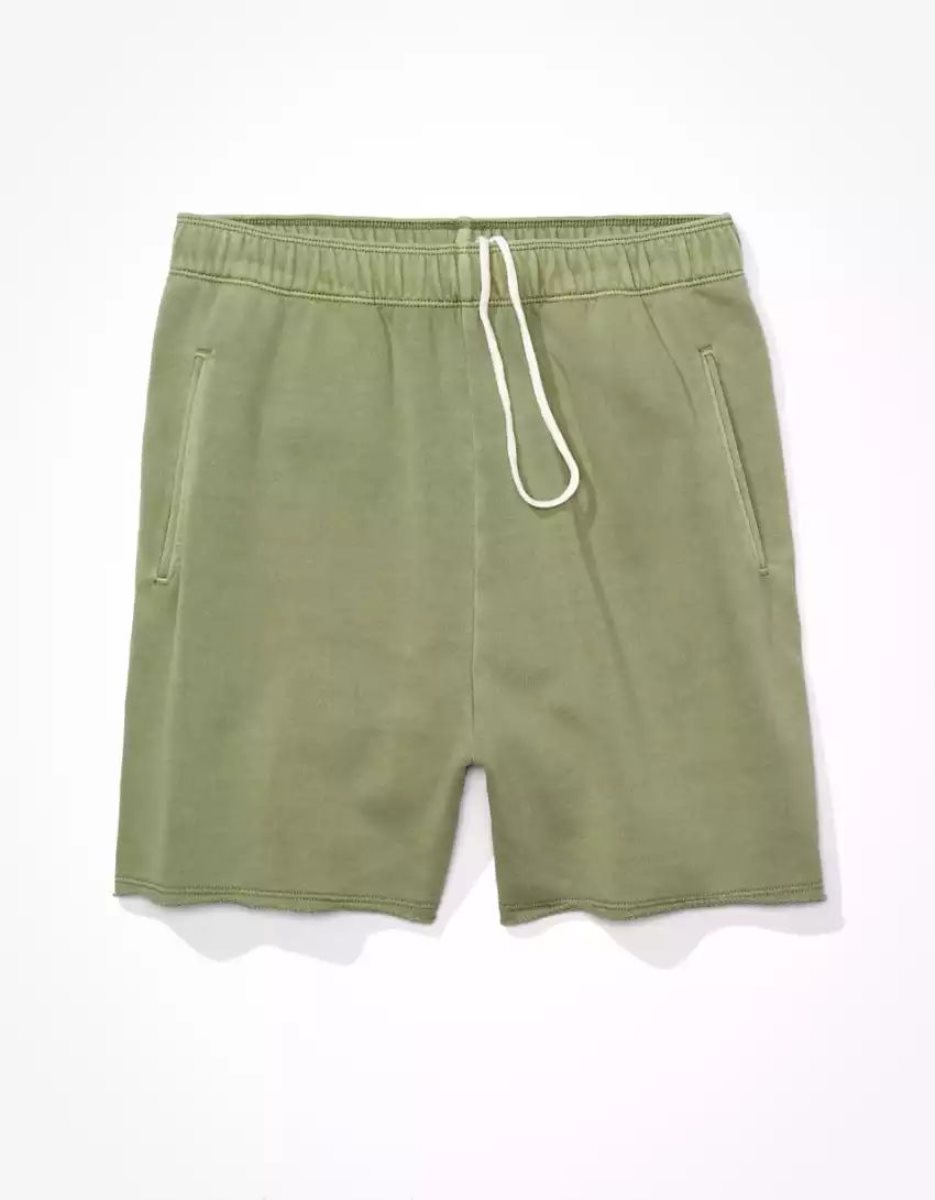 Shorts American Eagle AE Fleece Baggy Vert Olive Femme | SED-24808191